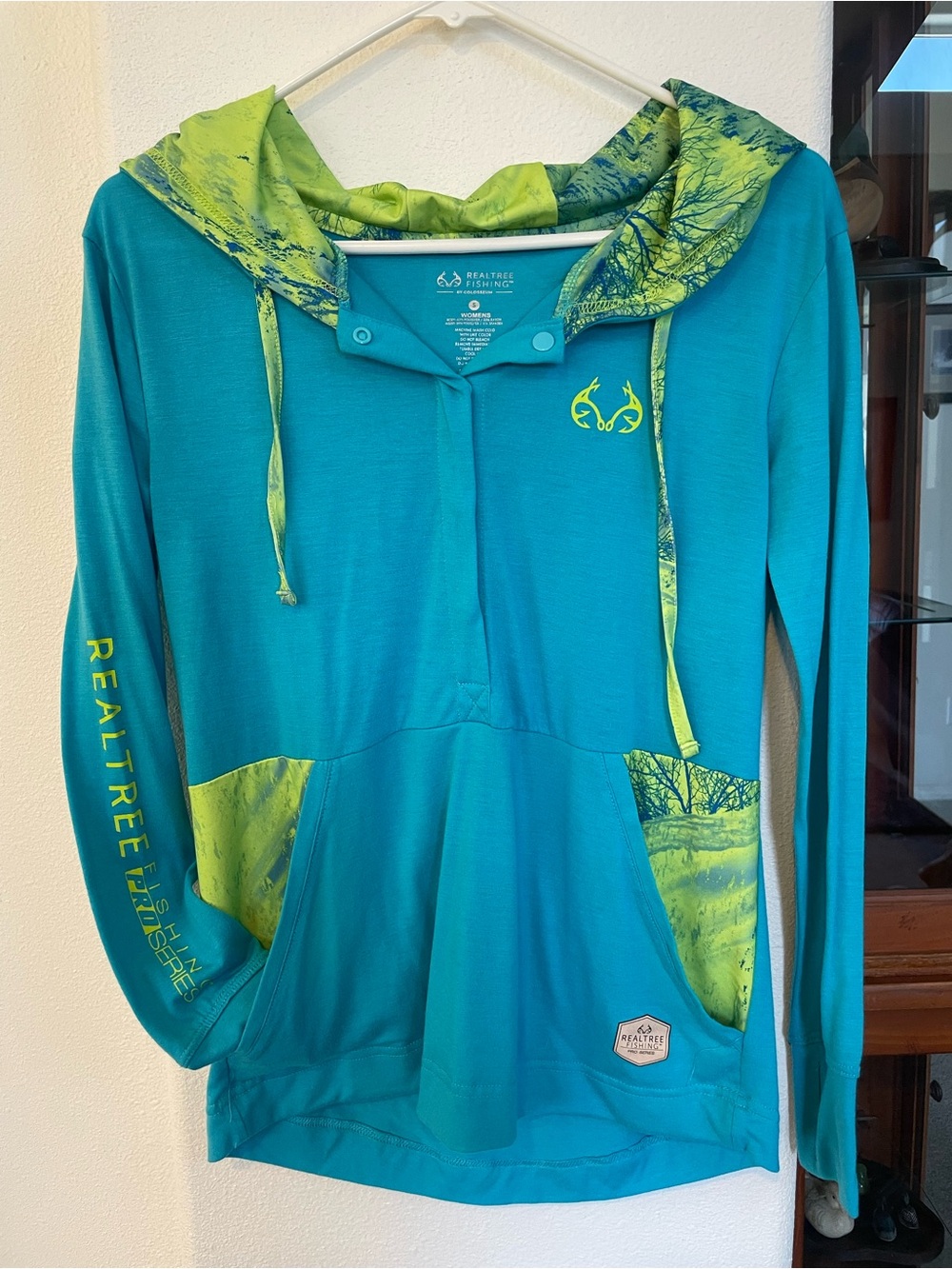 Realtree Teal Hoodie with Lime Accents